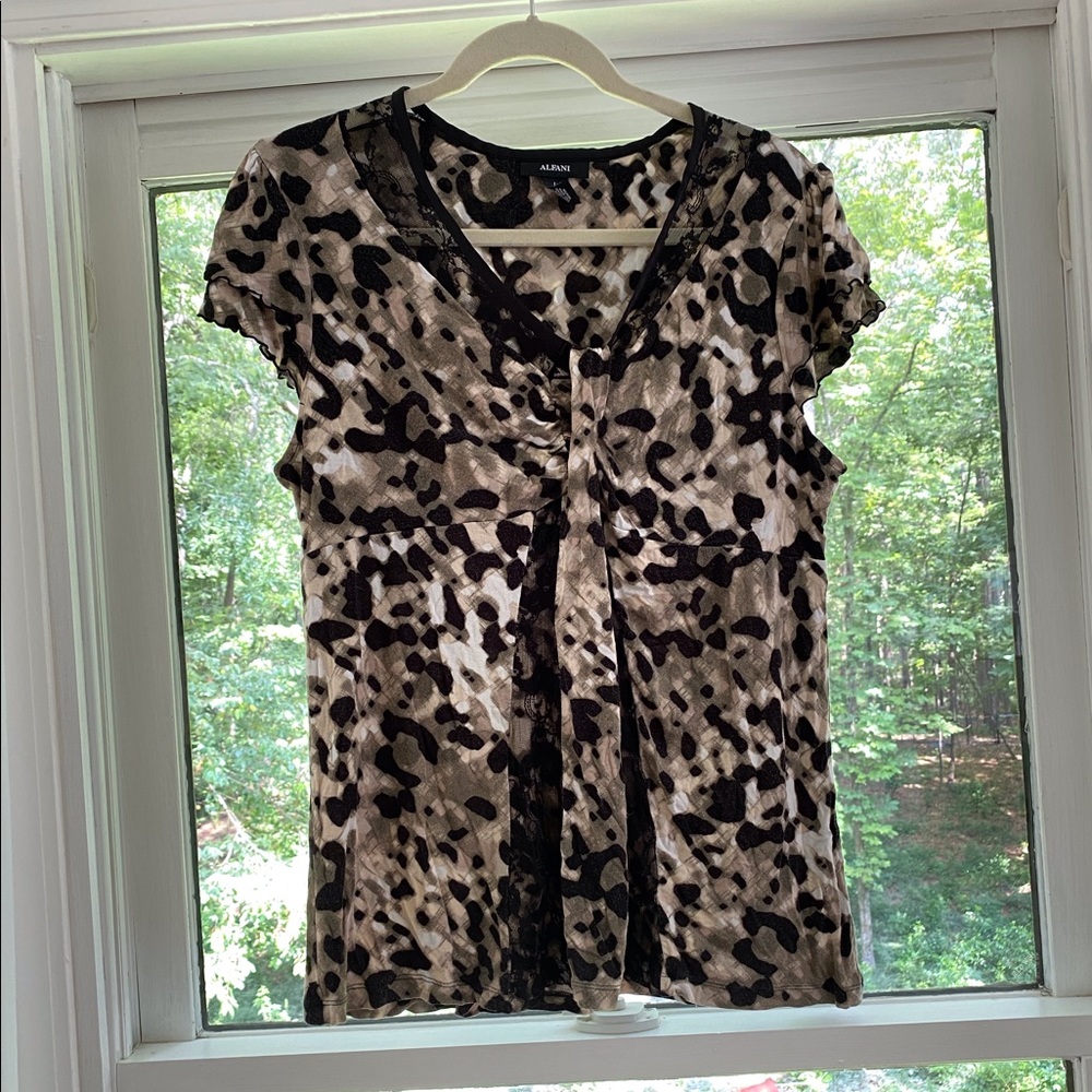 Cap Sleeve  Animal Print Top